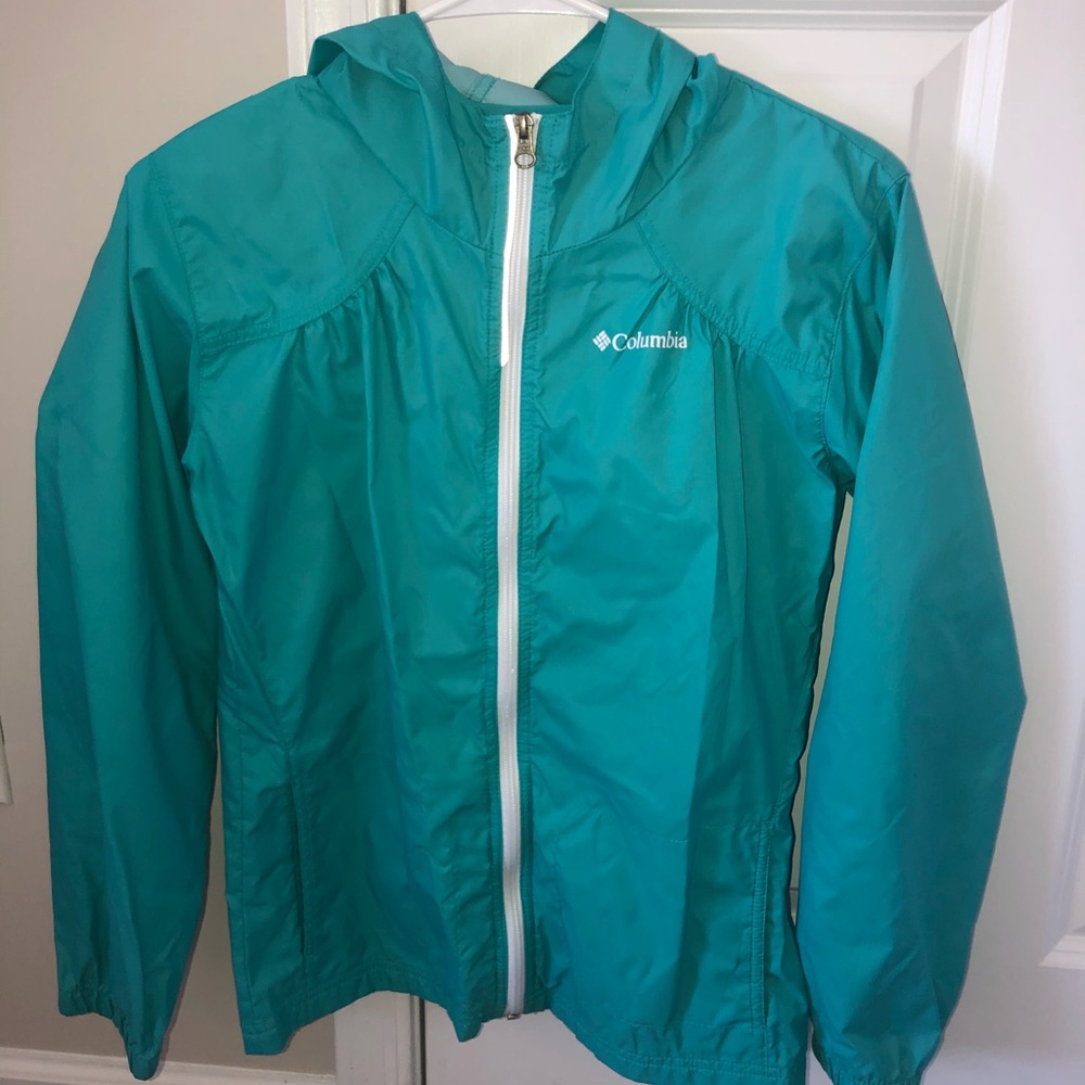 Blue Columbia windbreaker girls large (14/16)